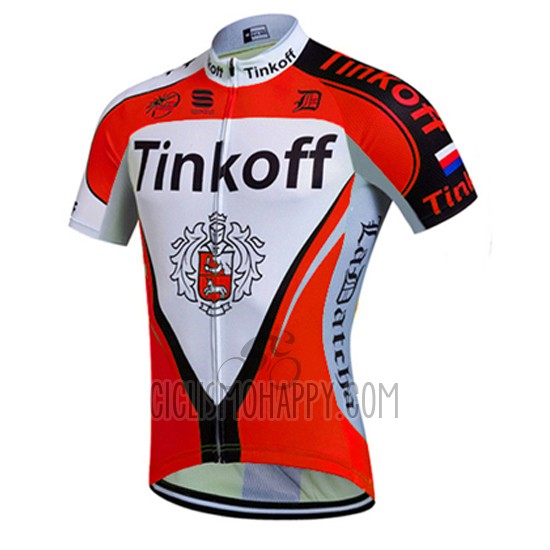 Tinkoff Cycling Jersey Bib Short 2016 Short Sleeve Red and White